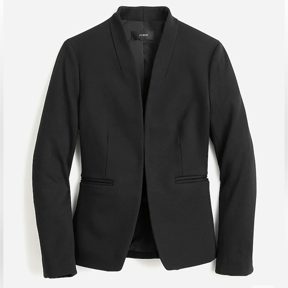 NWT J.Crew Black Going Out Collarless Blazer Sz 16T. MSRP $198.